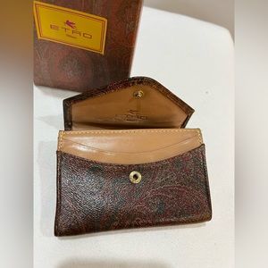 ETRO Paisley Card holder with gift box  (Gently used)